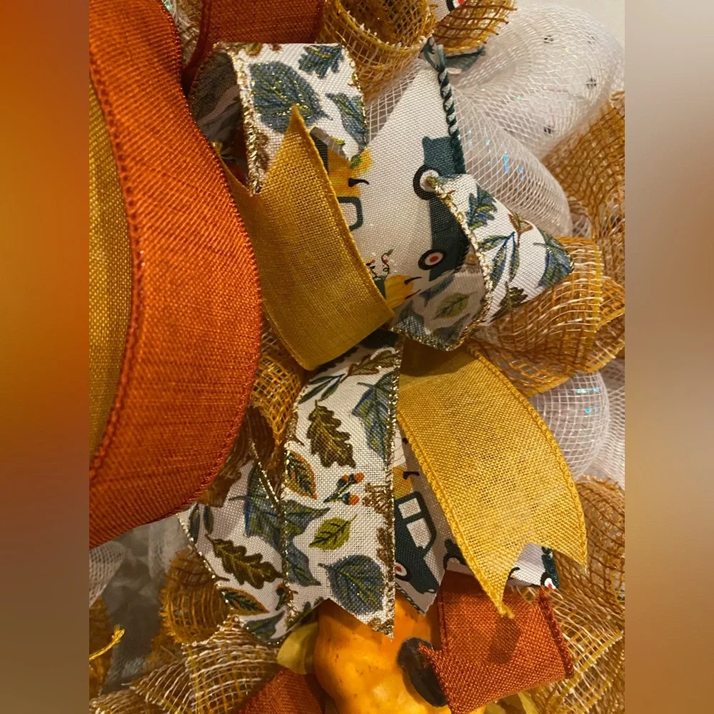 Autumn Harvest Wreath with Pumpkins